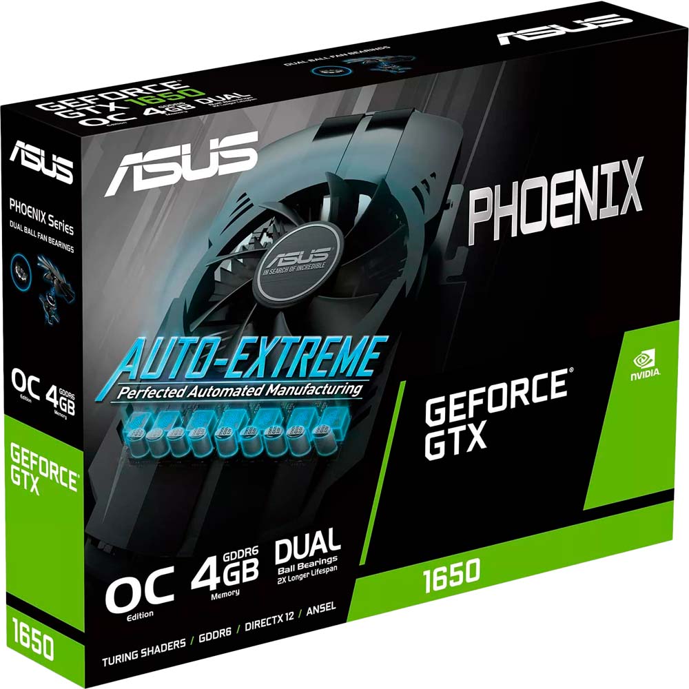 Внешний вид Видеокарта ASUS GeForce GTX 1650 4GB GDDR6 OC EVO (90YV0GX4-M0NA00)