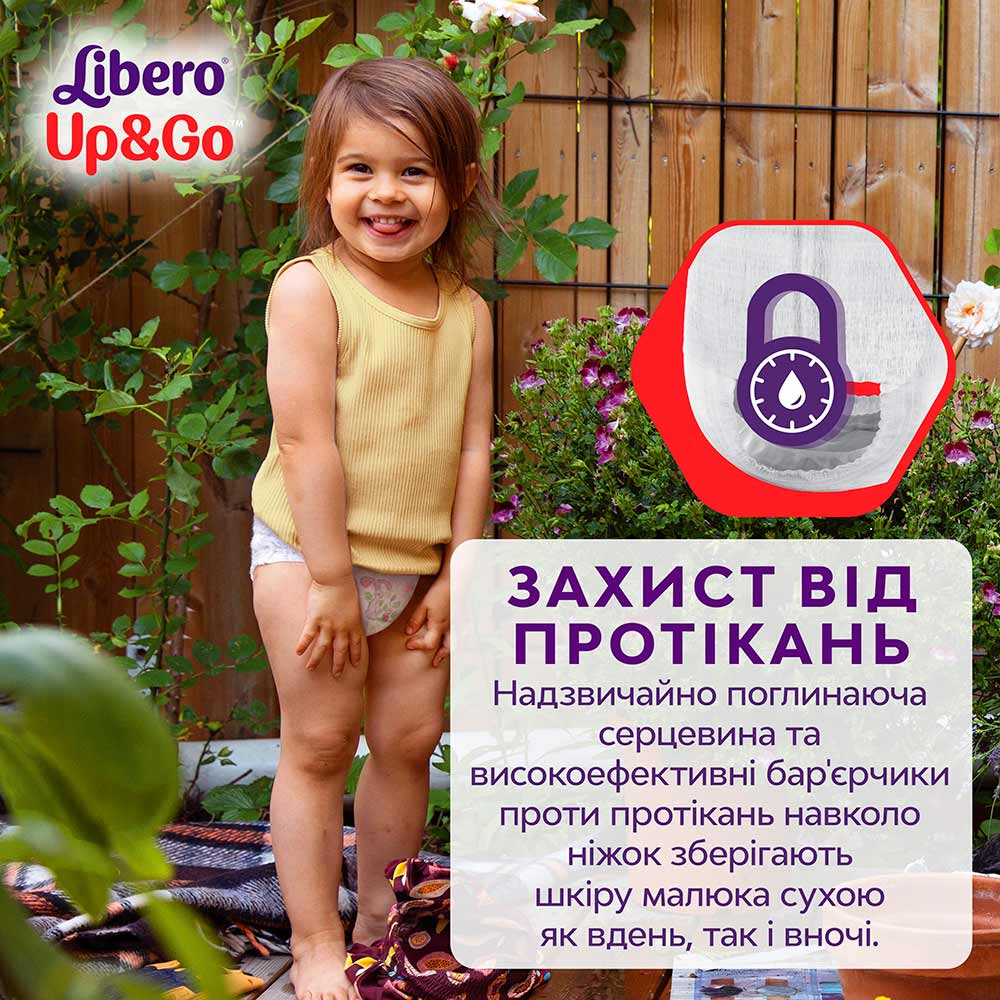 Зовнішній вигляд Підгузки-трусики Libero Up&Go 5-9 кг Розмір 3 46 шт (7322541742076)