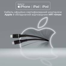 Кабель Promate PowerLine-Ci120 USB-C to Lightning MFi 20W Power Delivery 1.2 м Black (powerline-ci120.black)