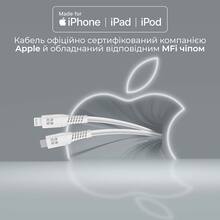 Кабель Promate PowerLine-Ci120 USB-C to Lightning MFi 20W Power Delivery 1.2 м White (powerline-ci120.white)