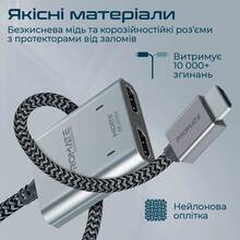 Спліттер Promate MediaSplit-H2 HDMI to 2xHDMI Black (mediasplit-h2.black)