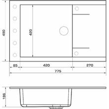 Мойка GRANADO Almeria Black shine 780 x 500 мм (gr3101)