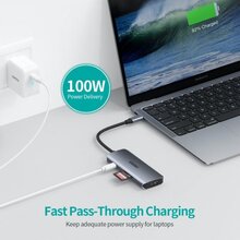 Док-станция CHOETECH USB-C 7-в-1 Grey (HUB-M19-GY)