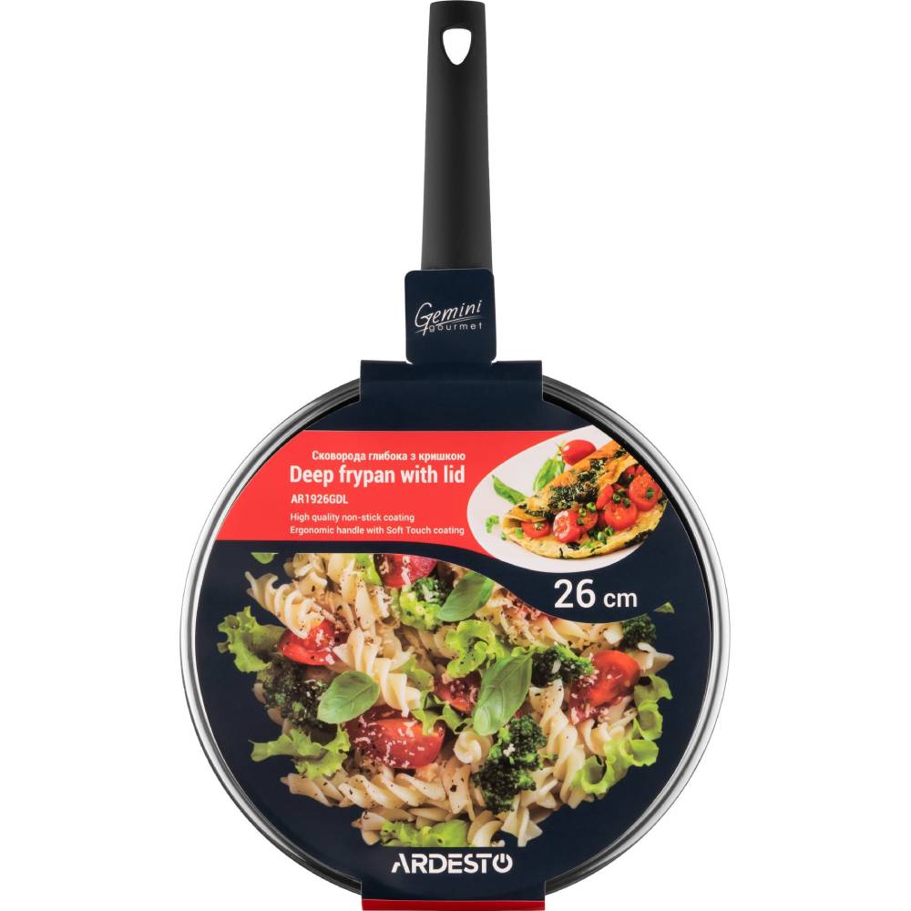 Фото Сотейник с крышкой ARDESTO Gemini Gourmet Viareggio 26 см Black (AR1926GDL)