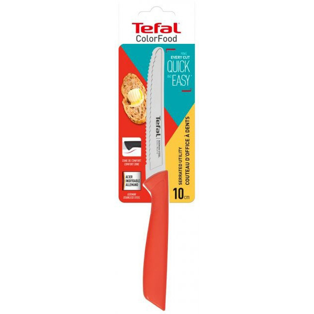 Зовнішній вигляд Ніж TEFAL для овочів Color Food 10 см Orange (K2730304)