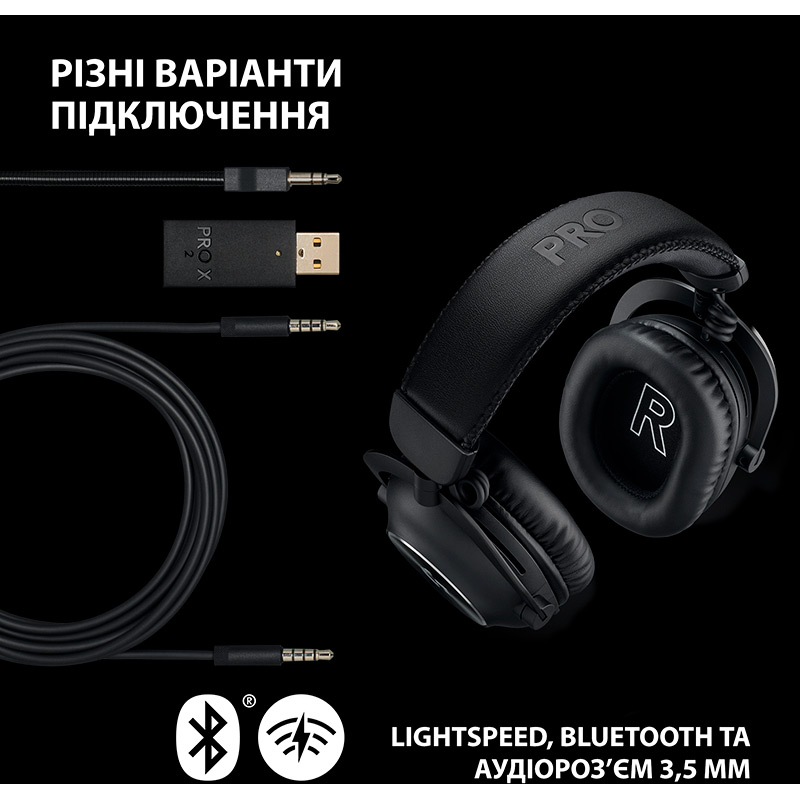 Гарнитура LOGITECH G PRO X 2 LIGHTSPEED Wireless Gaming Black (981-001263) Гарнитура LOGITECH G PRO X 2 LIGHTSPEED Wireless Gaming Black (981-001263) Особенности съемный микрофон