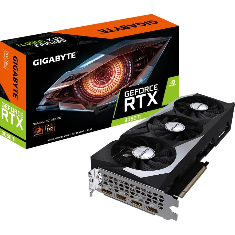Заказать Видеокарта GIGABYTE GeForce RTX 3060TI 8GB 256Bit 1755/19000MHz (GV-N306TXGAMING OC-8GD)