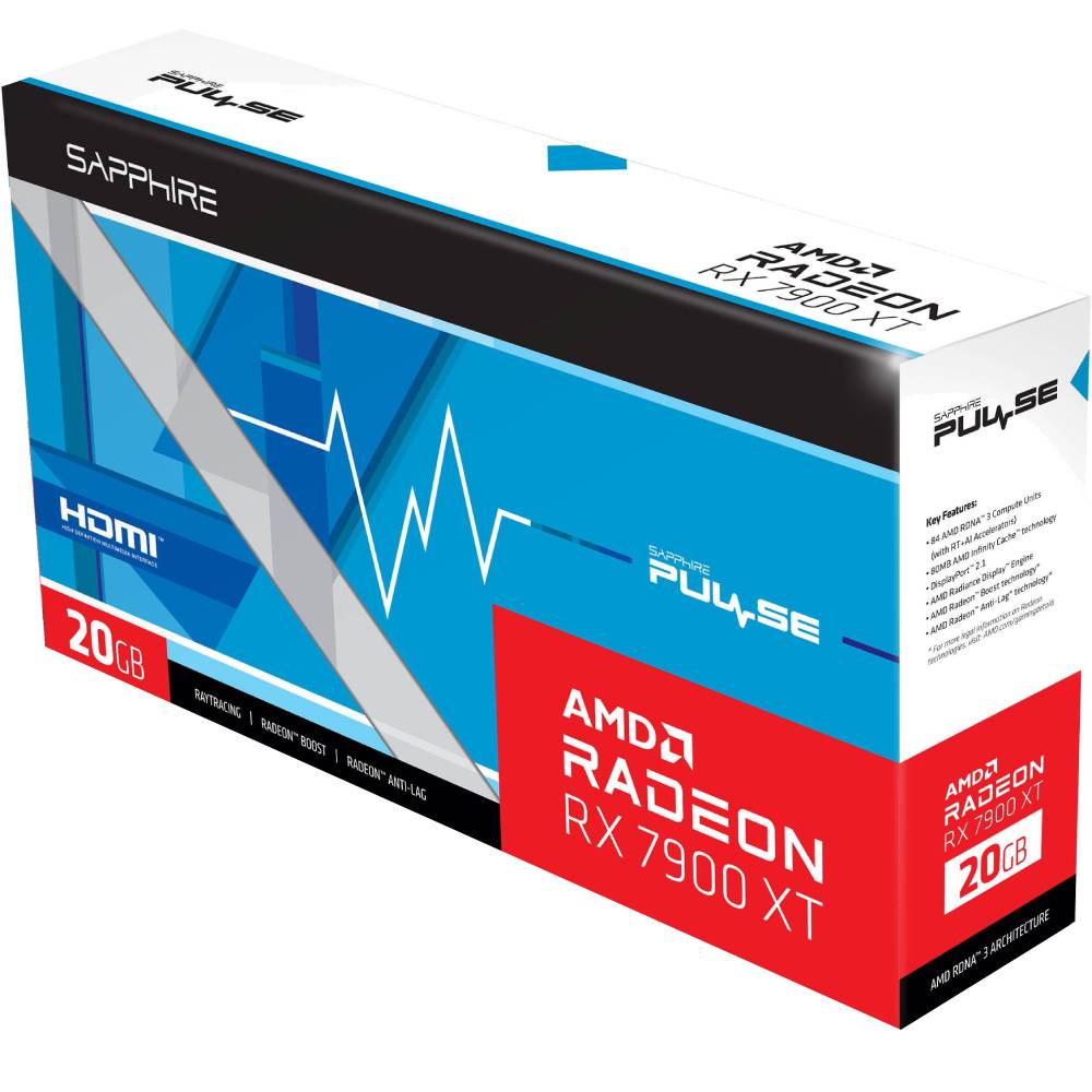 Внешний вид Видеокарта SAPPHIRE RX 7900 XT PULSE GAMING OC DUAL 20GB 320Bit 2450/20000MHz (11323-02-20G)