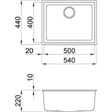 Мойка ELLECI Q 105 under top titanium 73