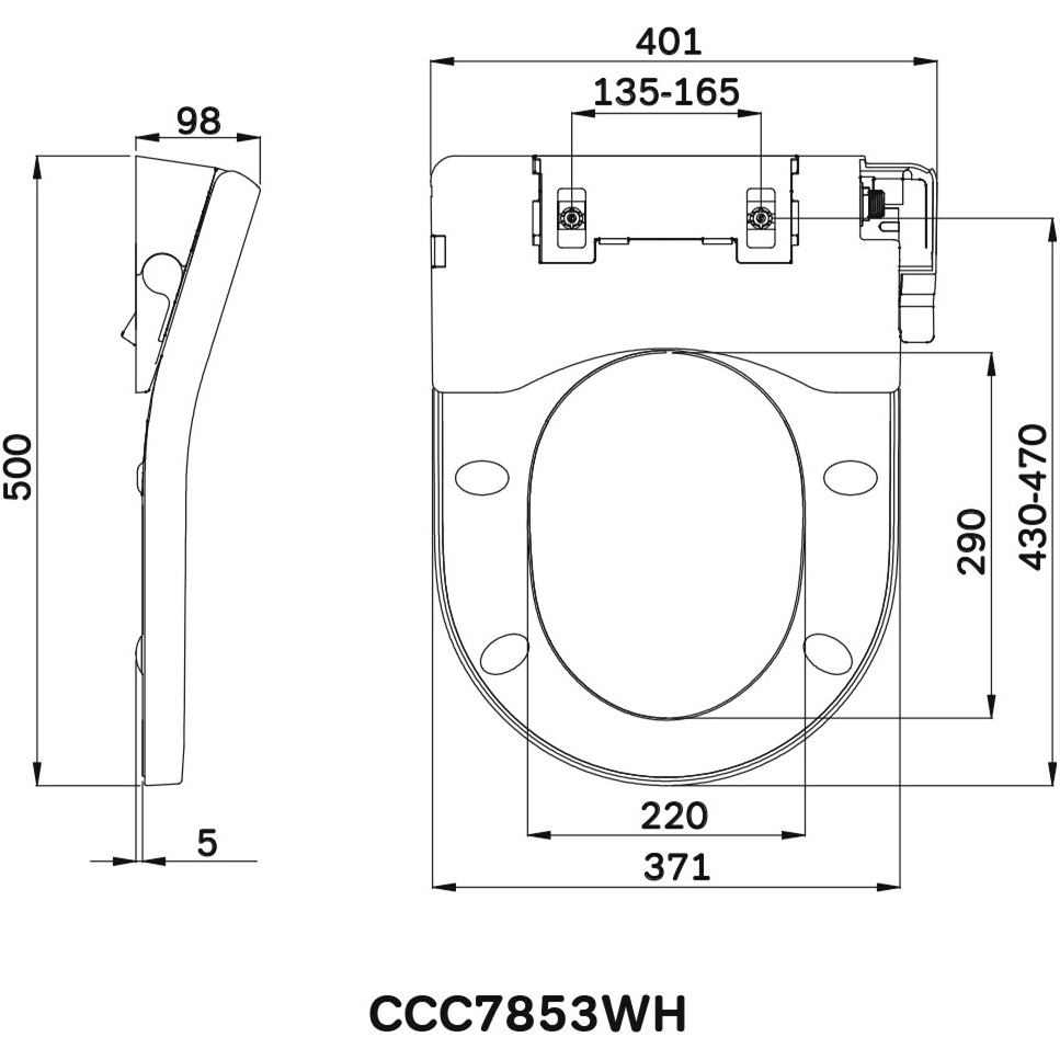 Зовнішній вигляд Сидіння для унітазу AM.PM Clean Care (CCC7853WH)
