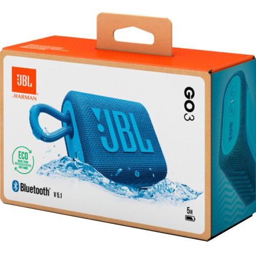 Внешний вид Портативная акустика JBL GO 3 Eco Blue (JBLGO3ECOBLU)