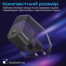 Сетевое зарядное устройство PROMATE PowerPort-25 Вт USB-C PD Black (powerport-25.black)