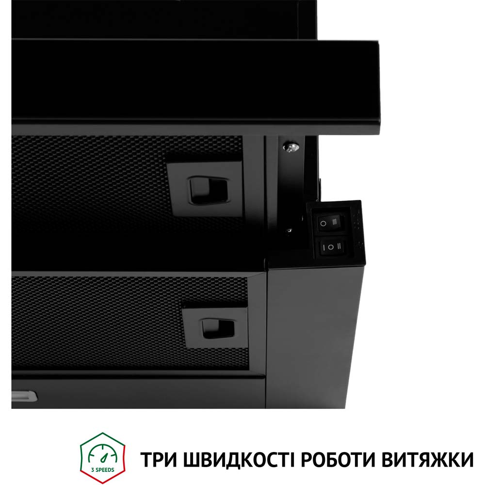 Зовнішній вигляд Витяжка PERFELLI TL 6333 BL 700 LED GLASS