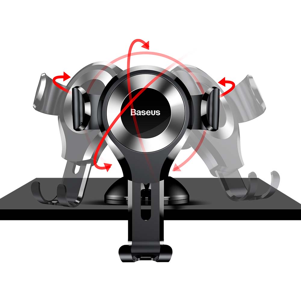 Внешний вид Автодержатель для телефона Baseus Osculum Type Gravity Car Mount Black (SUYL-XP01)