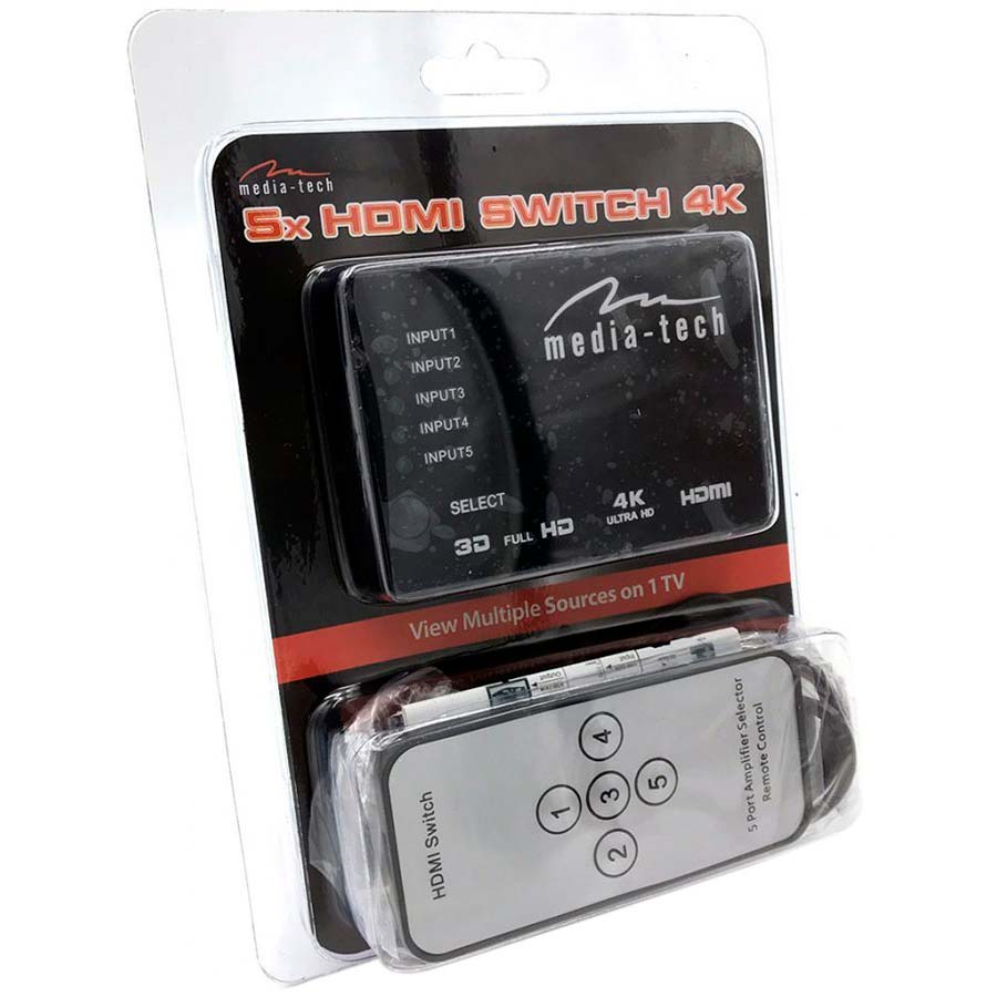 Зовнішній вигляд Спліттер MEDIA-TECH HDMI 5 ports HDMI switch Black (MT5207)