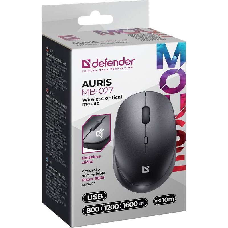 Внешний вид Мышь DEFENDER Auris MB-027 black (52027)