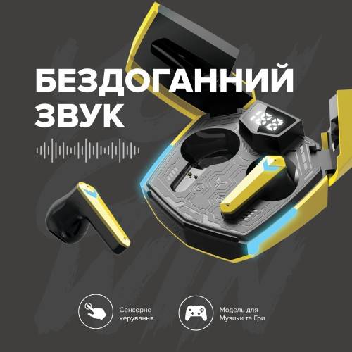 Зовнішній вигляд Гарнітура CANYON Doublebee GTWS-2 Gaming Yellow (CND-GTWS2Y)