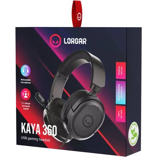 Фото Гарнітура LORGAR Kaya 360 USB 2m Black (LRG-GHS360)