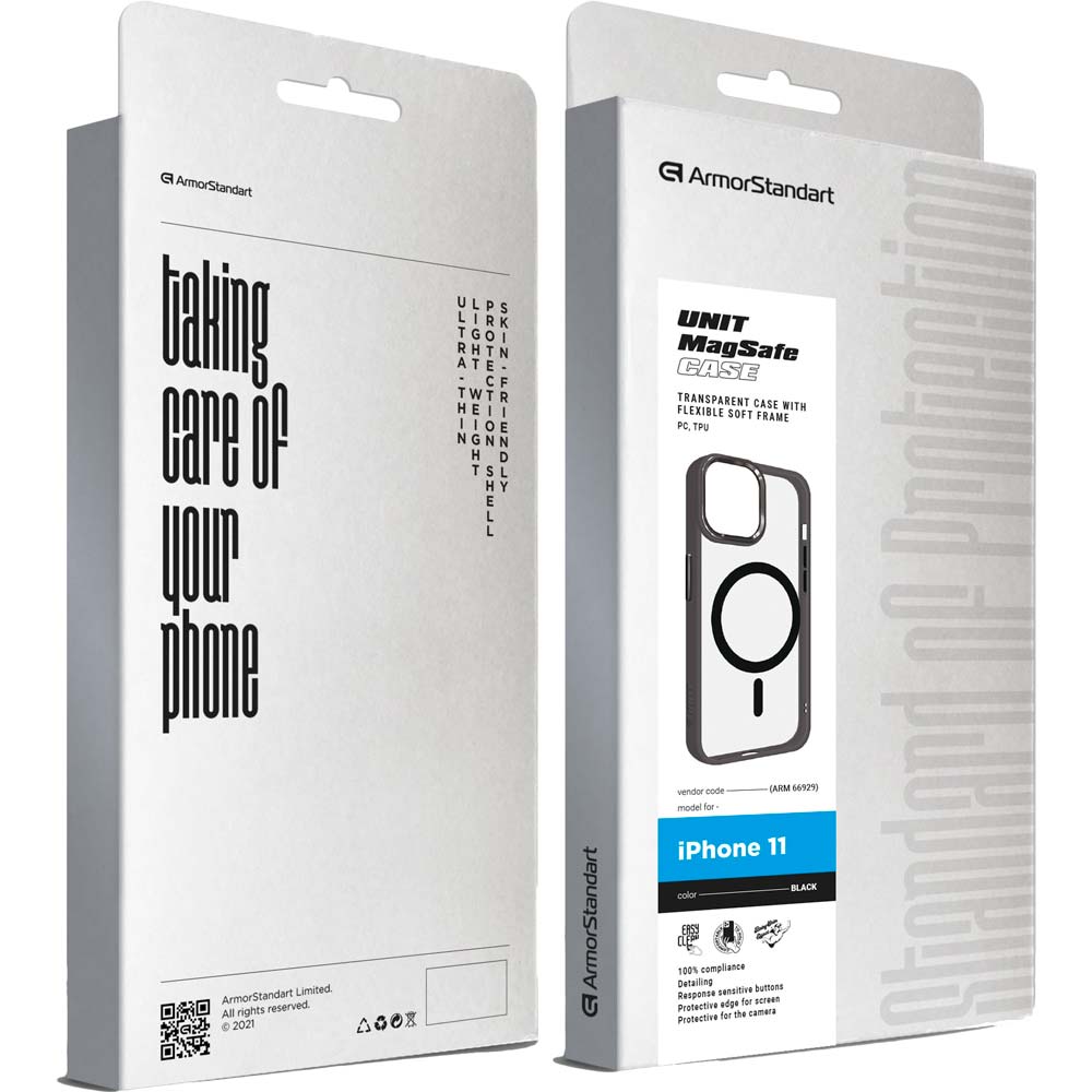 Зовнішній вигляд Чохол ArmorStandart Unit MagSafe для Apple iPhone 11 Black (ARM66929)
