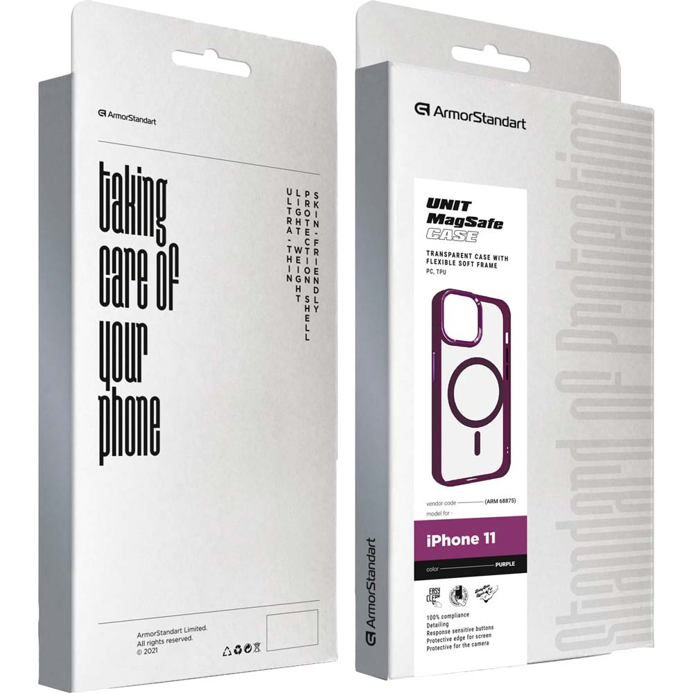 Зовнішній вигляд Чохол ArmorStandart Unit MagSafe для Apple iPhone 11 Purple (ARM68875)