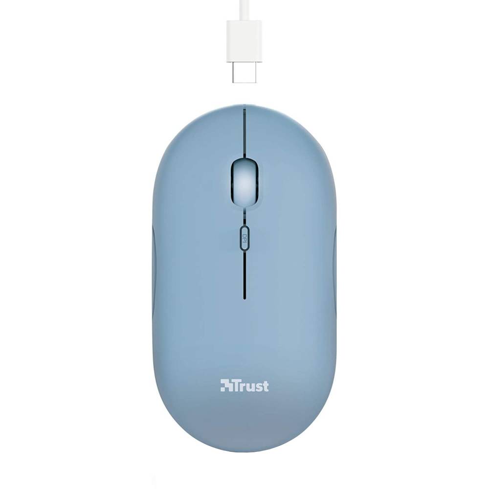 Внешний вид Мышь TRUST Puck Rechargeable Ultra-Thin BT WL Blue (24126)