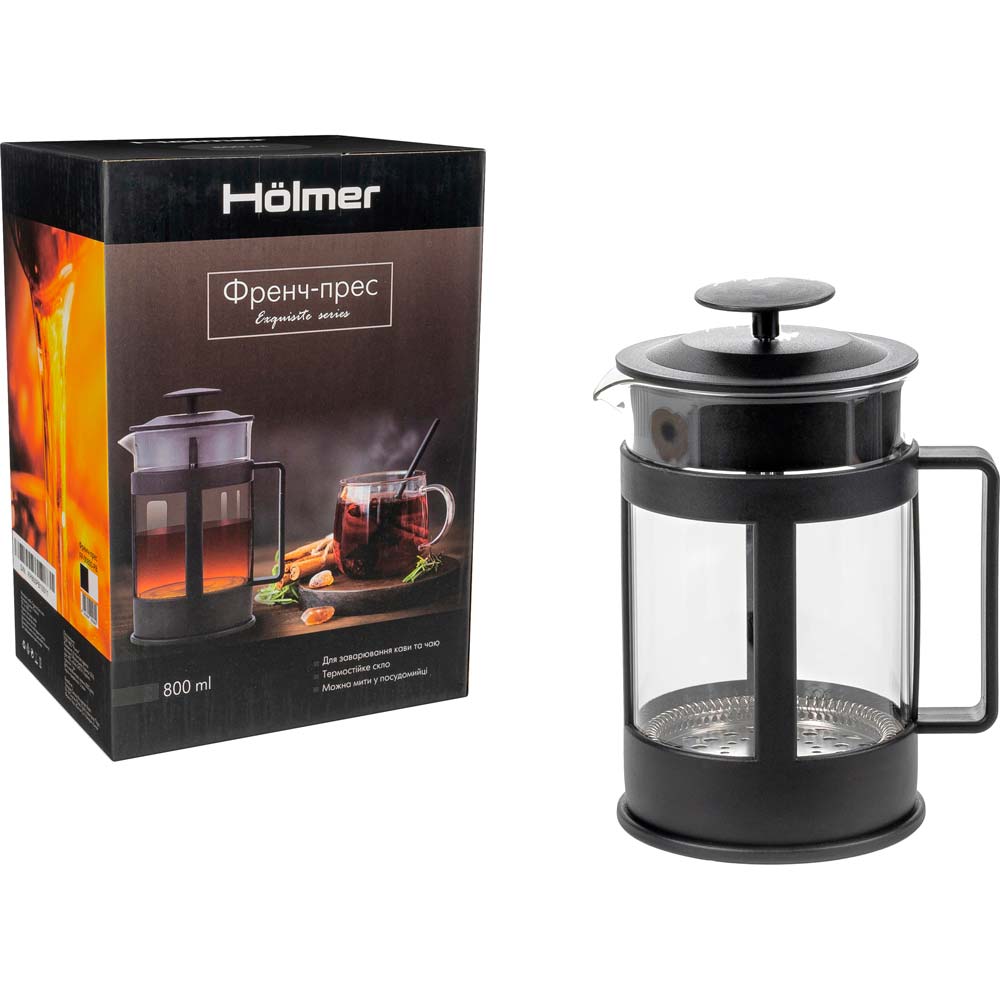 Зовнішній вигляд Френч-прес HOLMER 800 мл Black (FP-00800-PB Honeyed)