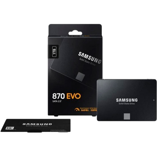 SSD накопитель SAMSUNG SATA 870 EVO 2.5'' 1TB (MZ-77E1T0B/EU) ᐉ