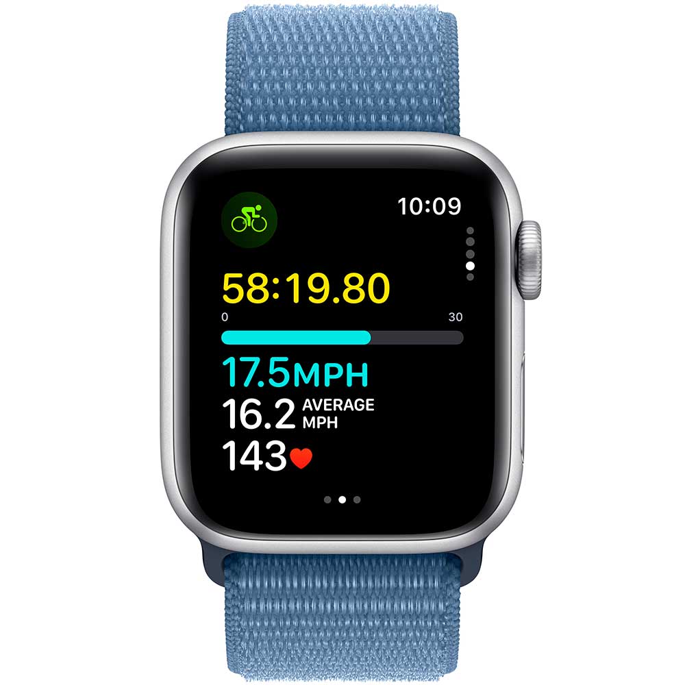 Зовнішній вигляд Смарт-годинник APPLE Watch SE 2023 GPS 40mm Silver Alum Winter Blue Sp/Loop (MRE33QP/A)