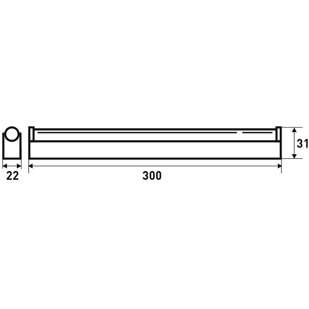 Зовнішній вигляд Світильник EUROLAMP LED IP44 6W 4000K T5 (LED-FX(T5)-6/4)