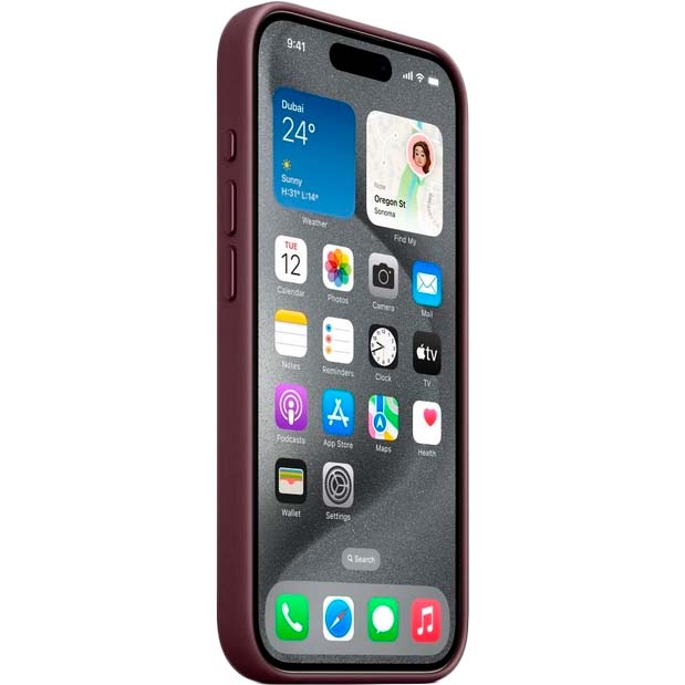 Зовнішній вигляд Чохол APPLE для iPhone 15 Pro FineWoven Case with MagSafe Mulberry (MT4L3ZM/A)