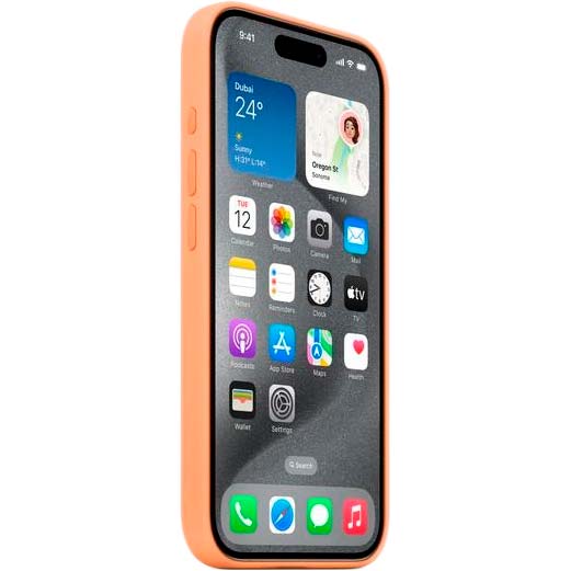 Внешний вид Чехол APPLE для iPhone 15 Pro Silicone Case with MagSafe Orange Sorbet (MT1H3ZM/A)