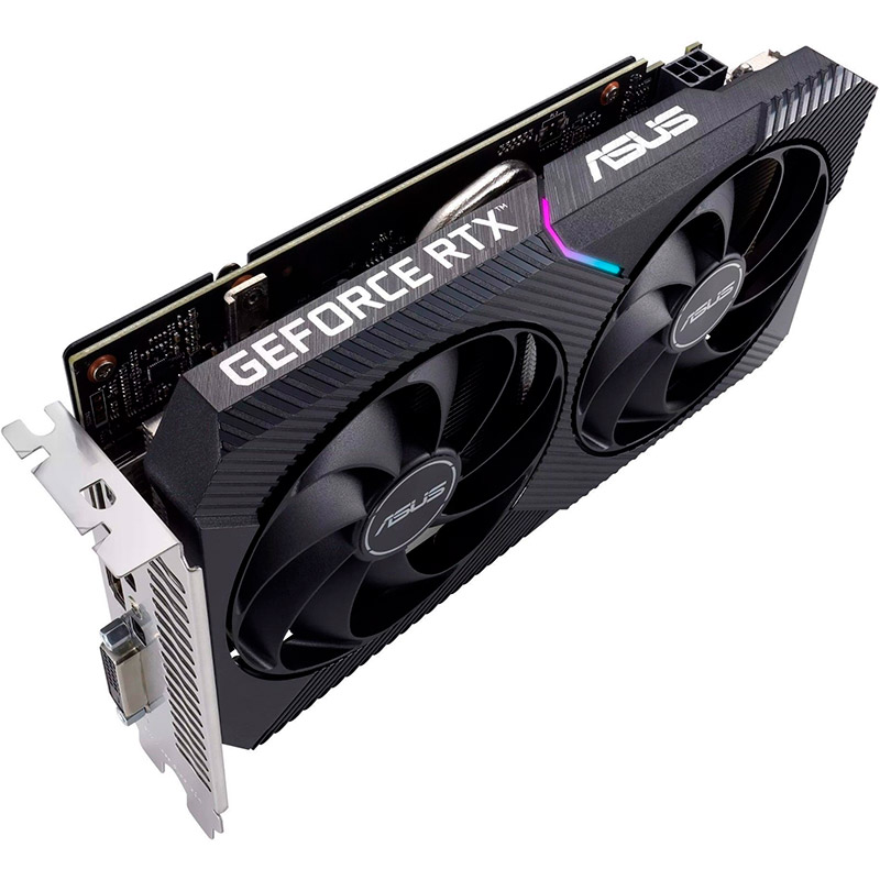 Внешний вид Видеокарта ASUS GeForce RTX 3050 8Gb 128Bit 1852/14000MHz DUAL OC V2 (90YV0GH6-M0NA00)