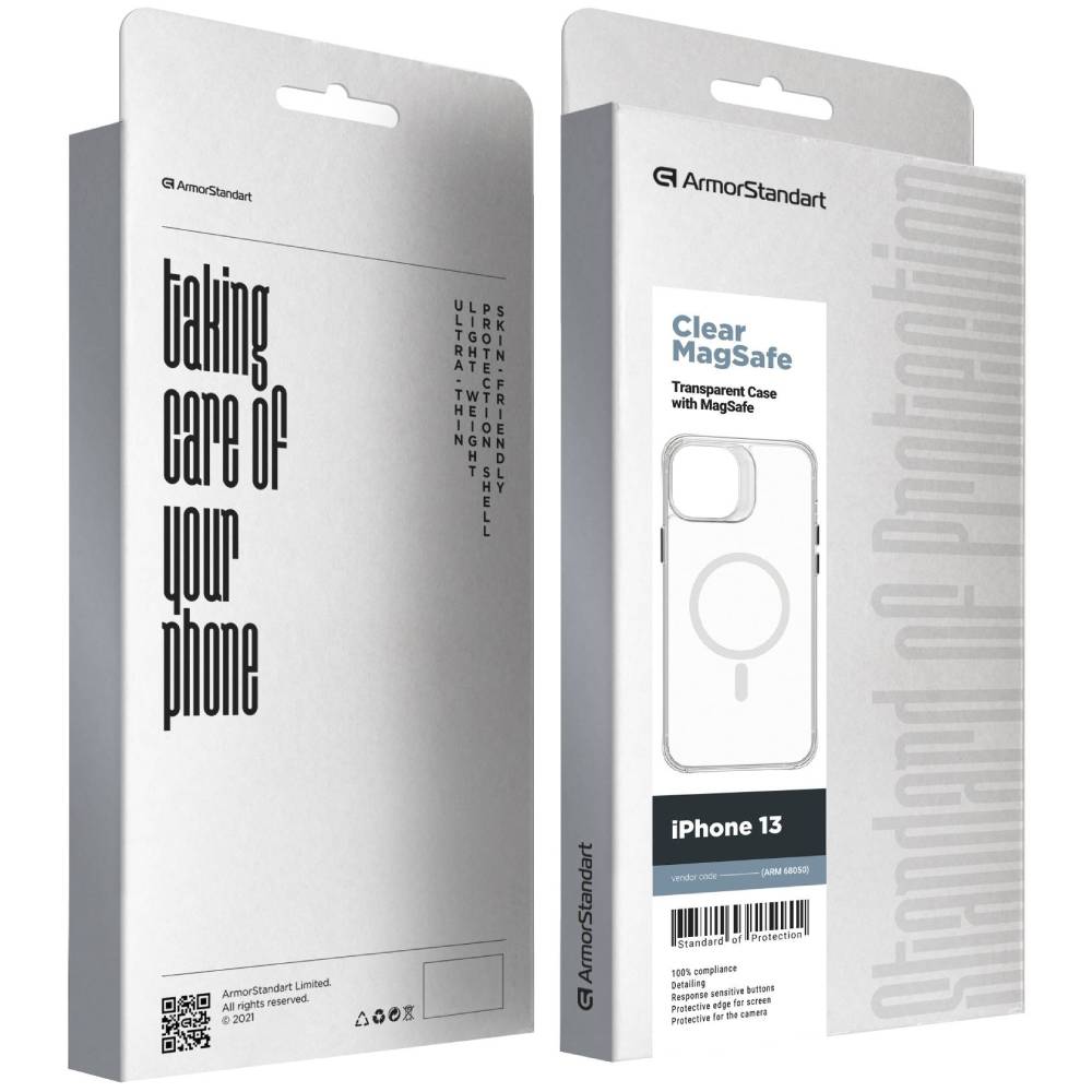 Зовнішній вигляд Чохол ARMORSTANDART Clear Magsafe для Apple iPhone 13 Transparent (ARM68050)