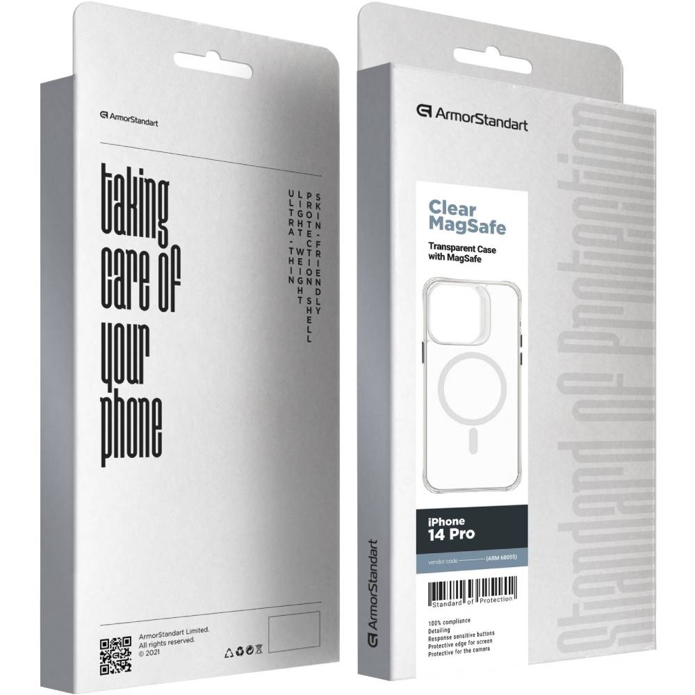 Зовнішній вигляд Чохол ARMORSTANDART Clear Magsafe для Apple iPhone 14 Pro Transparent (ARM68055)