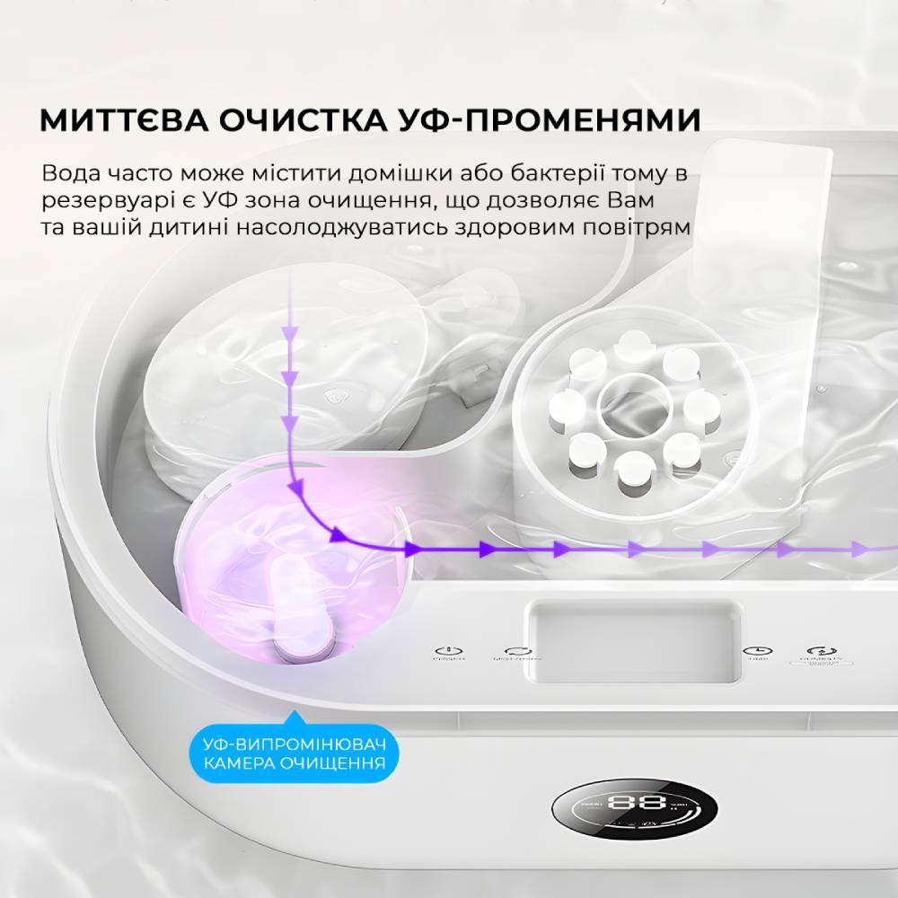 Зовнішній вигляд Зволожувач повітря DEERMA Humidifier 4.5L White DEM-ST636