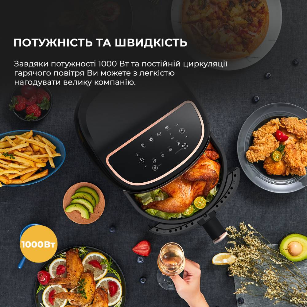 Зовнішній вигляд Аерофритюрниця DEERMA Air Fryer KZ100 (DEM-KZ100)