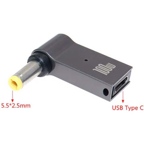 Внешний вид Адаптер для зарядки ноутбука XoKo Type-C-DC 5.5-2.5 100 W (XK-DC-C-5.5-2.5)