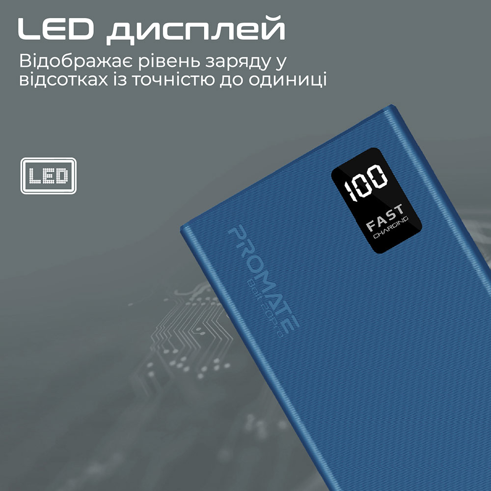 Замовити Powerbank Promate Bolt-20Pro 20000 mAh Blue (bolt-20pro.blue)