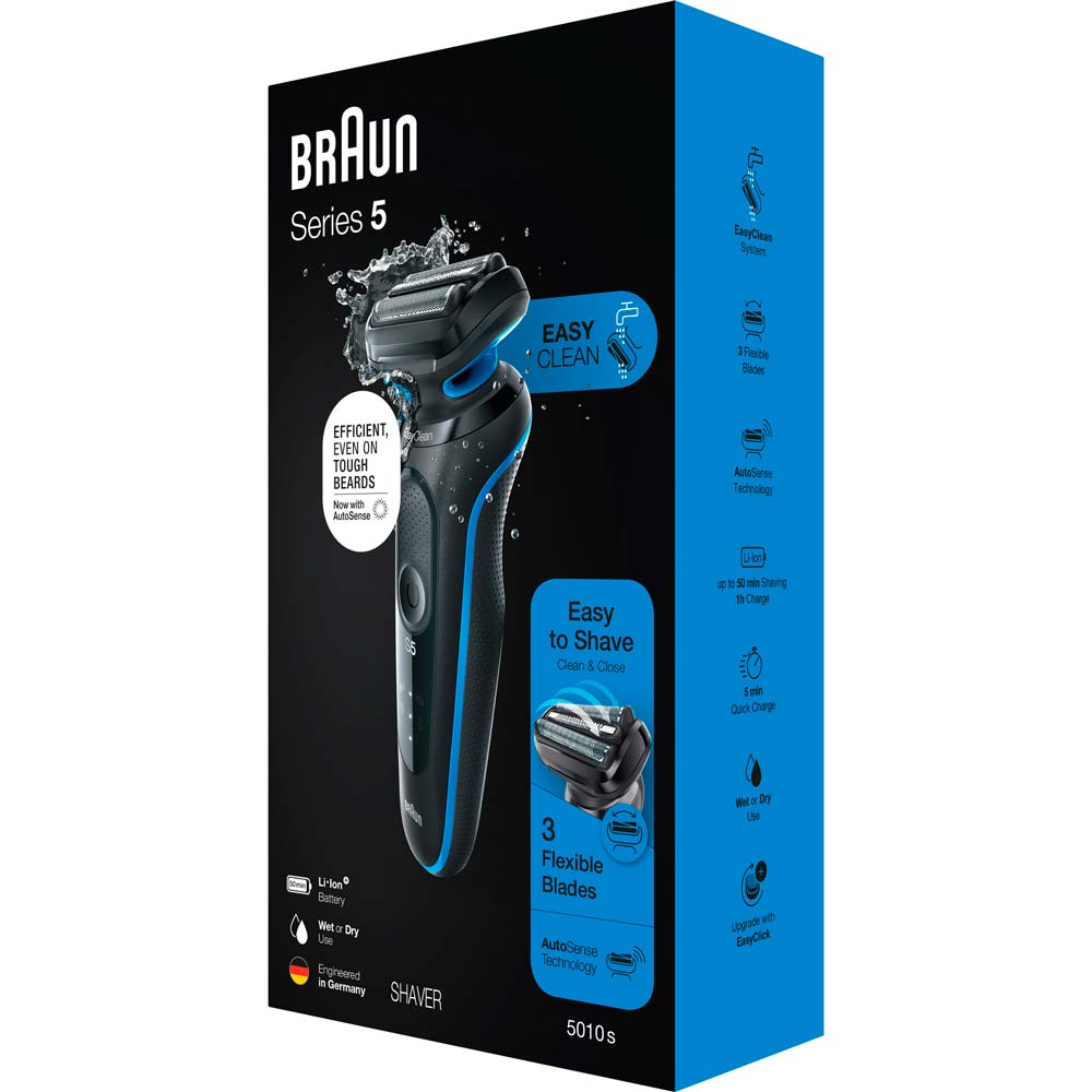 Електробритва Braun Series 5 51-B1000s BLACK/BLUE Спосіб гоління сухе та вологе