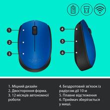 Миша LOGITECH Wireless Mouse M171 Blue