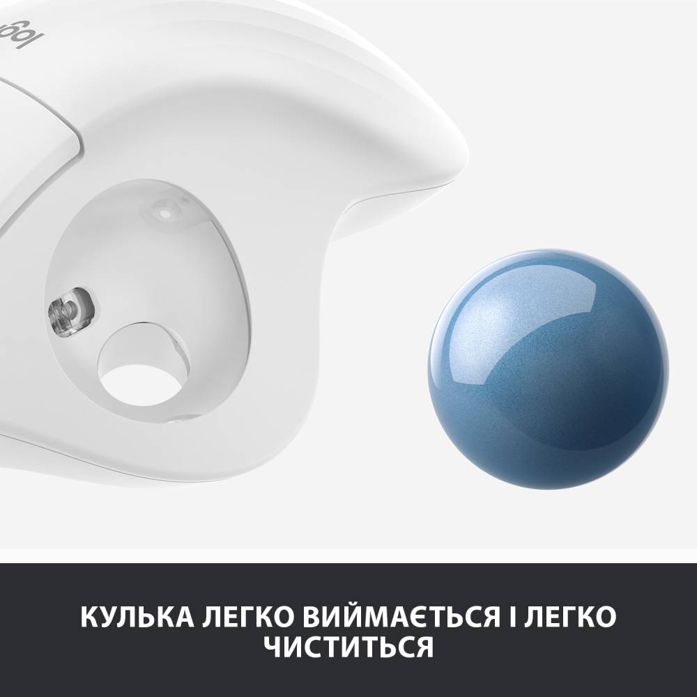 Зовнішній вигляд Миша Logitech Ergo M575 Bluetooth Offwhite (910-005870)