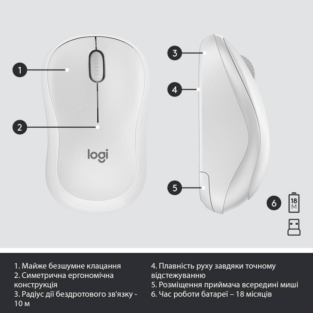 Заказать Комплект LOGITECH MK295 Silent Wireless Combo US Off-White (920-009824)