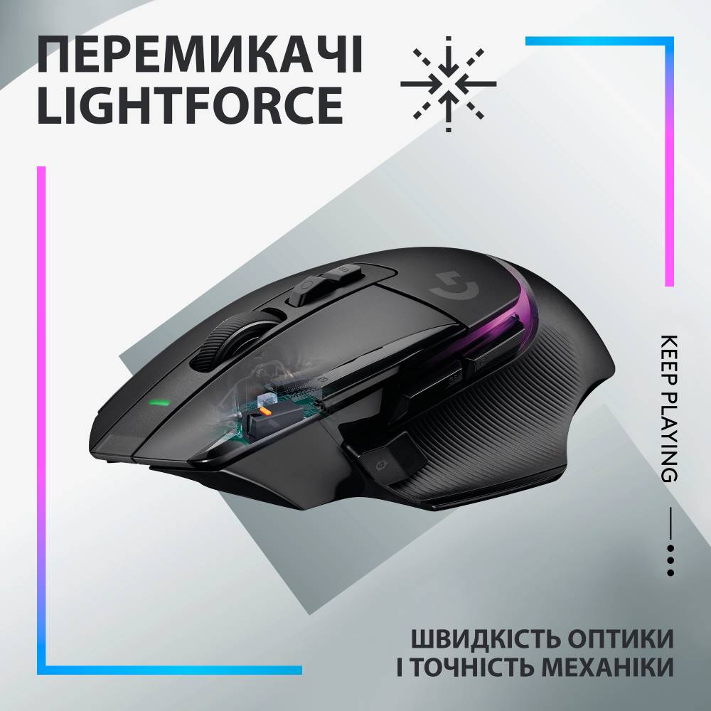 Миша LOGITECH G502 X PLUS Black (910-006162) Тип підключення бездротове