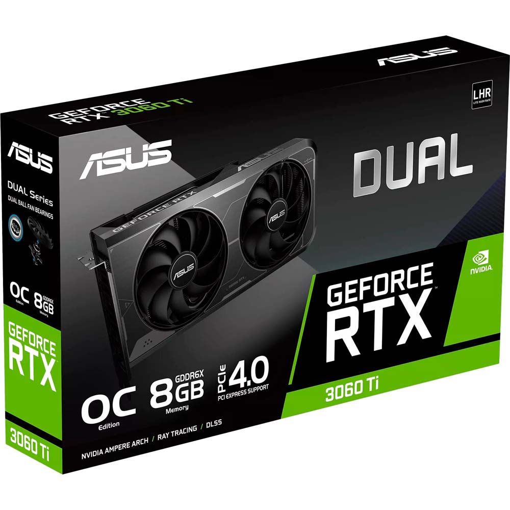 Фото Відеокарта ASUS GeForce RTX 3060 Ti 8GB GDDR6X DUAL OC (90YV0IP0-M0NA00)