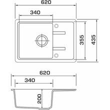 Миття GRANADO Palma White 620 x 435 мм (gr2005)