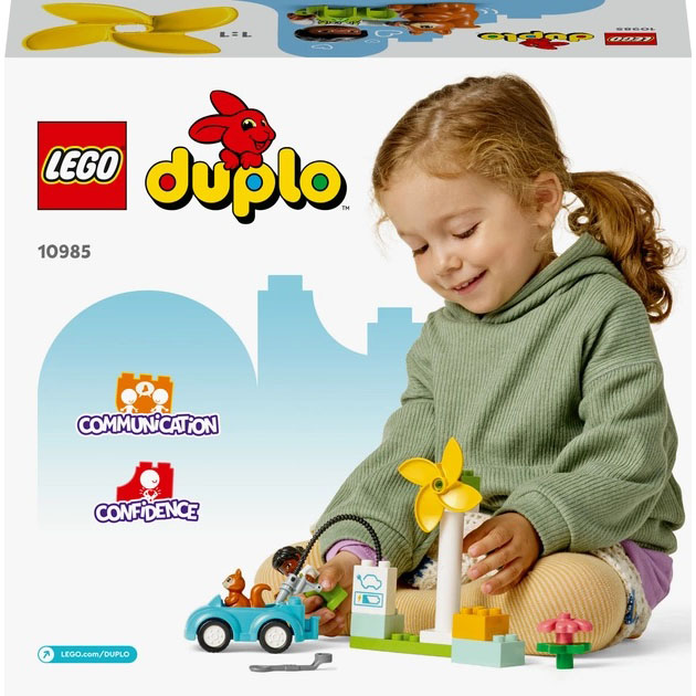 Замовити Конструктор LEGO DUPLO Town Вітрова турбіна та електромобіль 16 деталей (10985)