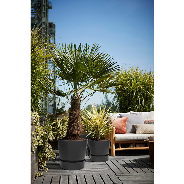 Фото 4 Горшок для растений ELHO Greenville Round 25 см Graphite (332334)