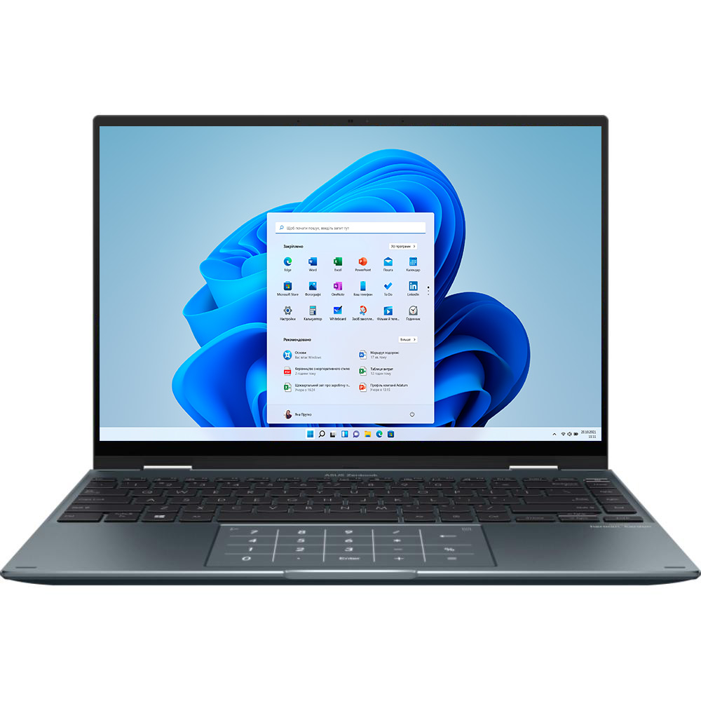 Ноутбук ASUS Zenbook 14 Flip OLED UP5401ZA-KN147W Pine Grey (90NB0XL1-M00810)