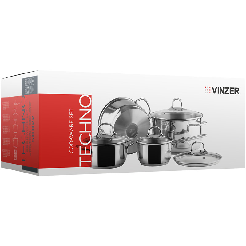 Фото Набор посуды VINZER Techno 9 пр (50022)