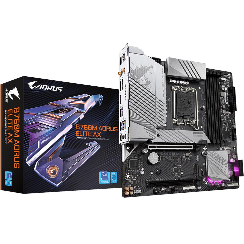 Зовнішній вигляд Материнська плата GIGABYTE B760M AORUS ELITE AX